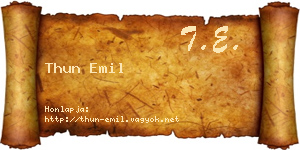 Thun Emil névjegykártya